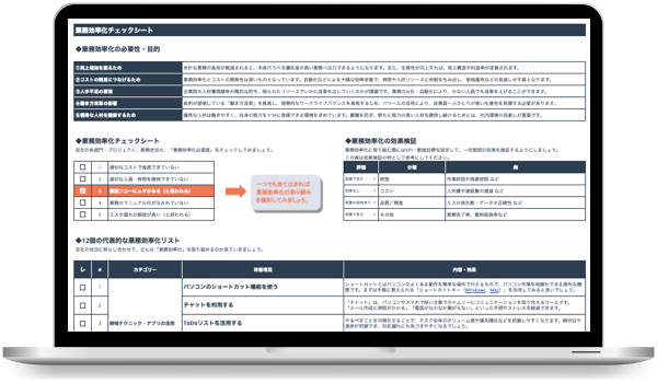 時短実現のためのヒント！業務効率化チェックシートとツール選定のコツ